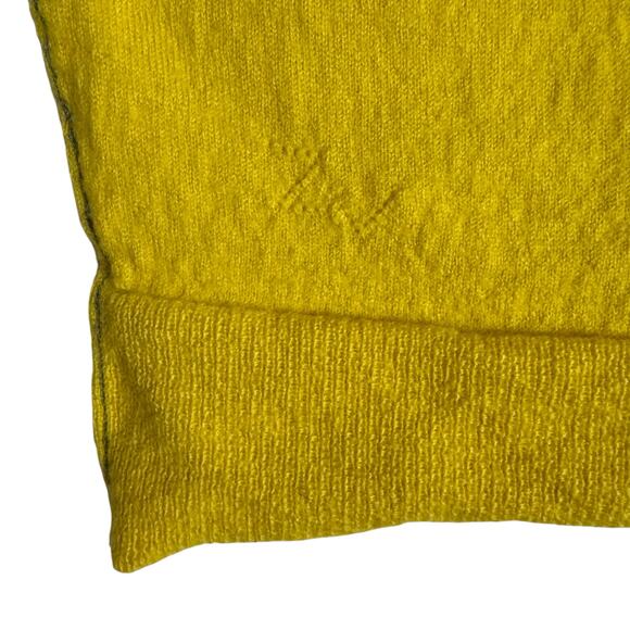 Zadig & Voltaire Yellow Merino Wool Short Sleeve Scoop Neck Knit Sweater Top XS - Picture 7 of 11